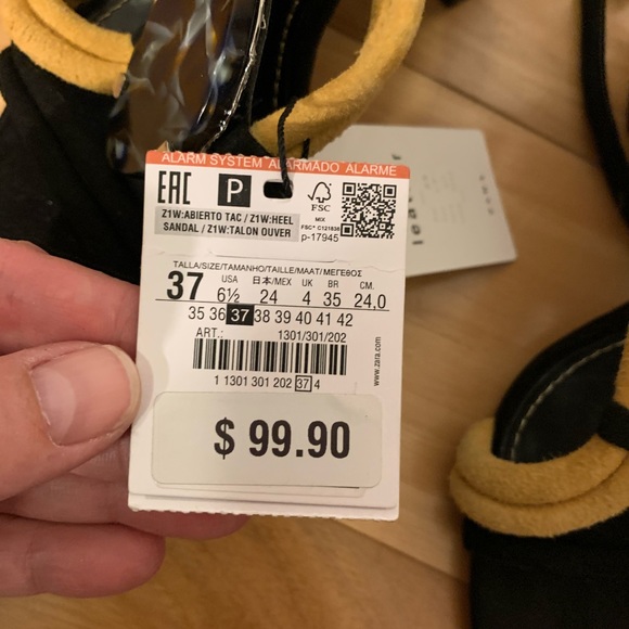 Zara leather and stone accent heels. NWT 6.5 - Picture 12 of 12